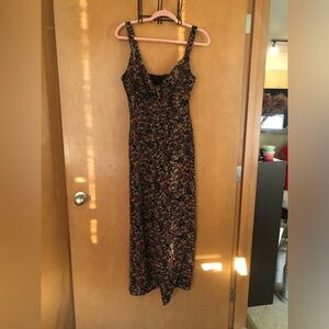 Floral Sleeveless Maxi Dress in Black